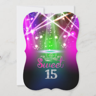 Invitation PixDezines Sweet 15, Luminaires Laser/Nil