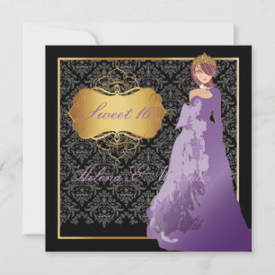 Invitation PixDezines Sweet 16 Damask/Quinceañera/Quince años