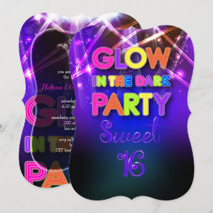 Invitation PixDezines Sweet 16, Fête/Gow lumineuses/Lumières