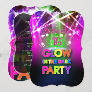 Invitation PixDezines Sweet 16, Laser Lights/Glow Party