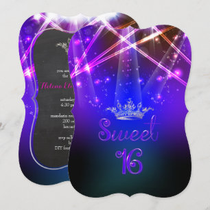 Invitation PixDezines Sweet 16, Laser Lights/Neon Lights