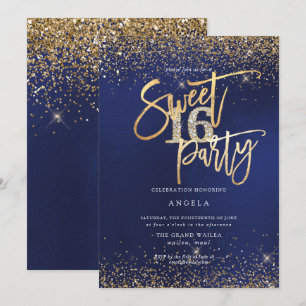 Invitation PixDezines Sweet 16 Parties scintillant Diamond bl