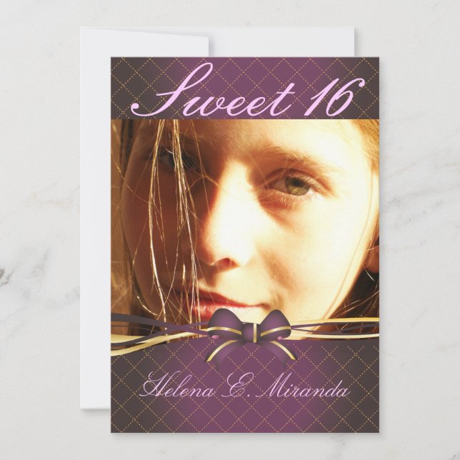 Invitation PixDezines Sweet 16/ princesse/tiara (arrière) (Devant)