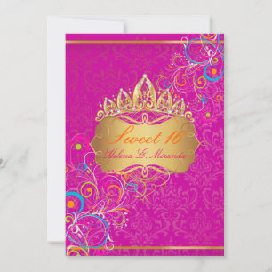 Invitation PixDezines Sweet 16/Rainbow Swirls