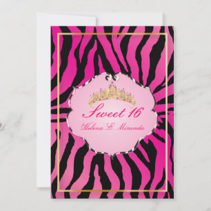 Invitation PixDezines Sweet 16/Zebra Stripes