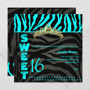 Invitation PixDezines Sweet 16/Zebra Stripes