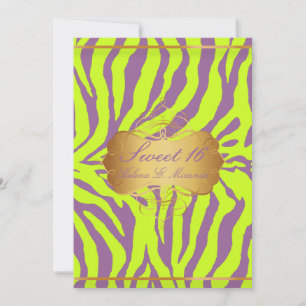 Invitation PixDezines Sweet 16/Zebra Stripes
