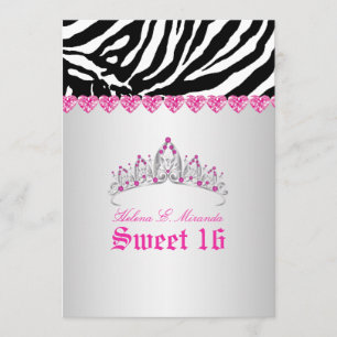 Invitation PixDezines Sweet 16/Zebra Stripes