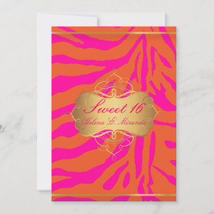 Invitation PixDezines Sweet 16/Zebra Stripes