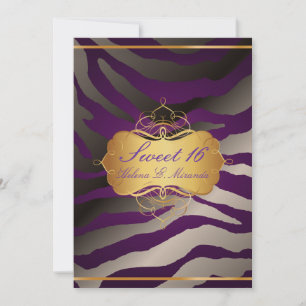 Invitation PixDezines Sweet 16/Zebra Stripes