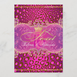 Invitation PixDezines Sweet 16Magenta léopard/DO-IT-YOURSELF