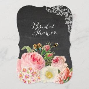 Invitation PixDezines tableau de bord/roses victoriens/montre
