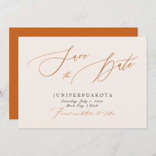 Invitation PixDezines Terracotta Script moderne Enregistrer l