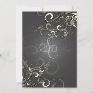 Invitation PixDezines tourbillon crème+graphite