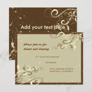 Invitation PixDezines TOURBILLONS VANILLE/CAFE AU LAIT