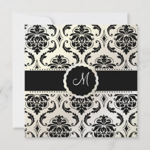 Invitation PixDezines Vendome Damask / Black + White
