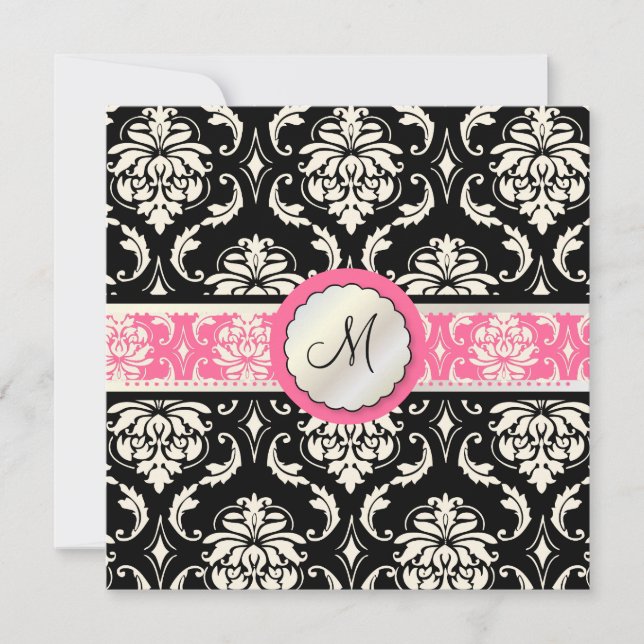 Invitation PixDezines Vendome Damask/Couleurs DIY ! (Devant)