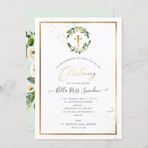 Invitation PixDezines Verdure Aquarelle Roses blanches