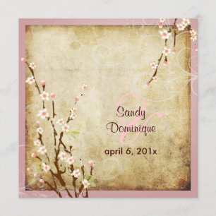 Invitation PixDezines Vintage Sakura, DO-IT-YOURSELF couleurs