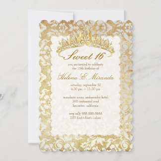 Invitation PixDezines vintage Sweet 16/ damas princesse/perle