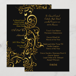 Invitation PixDezines VRILLAGES EN FILIGRANE / FAUX OR