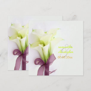Invitation PixDezines WHITE CALLA MENTION MARIAGE BOUQUET