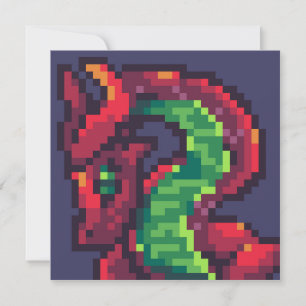Invitation Pixelart, Pixel Art, dragon