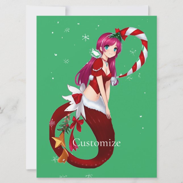 Invitation Pixie de Noël Mermaid Thunder_Cove (Devant)