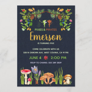 Invitation Pixies et pirates Fairy Garden Fairy Party