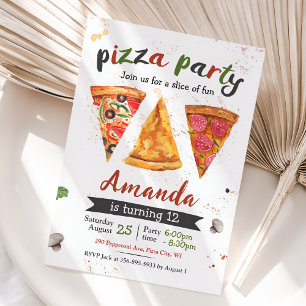 Invitation Pizza Anniversaire Invitation, Pizza Party