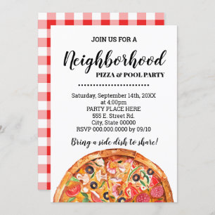 Invitation Pizza de quartier & Pool Summer Party Bash