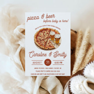 Invitation Pizza et Bière Avant l'Arrivée de Bébé ! Fête de N
