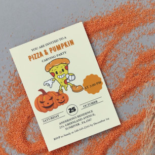 Invitation Pizza et fête de l'halloween de la sculpture Citro