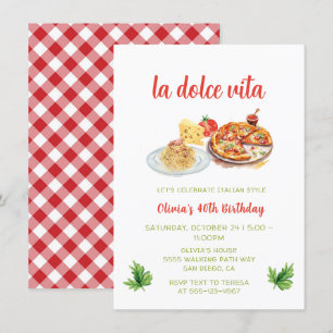 Invitation Pizza et Pâtes fête Anniversaire Dîner italien
