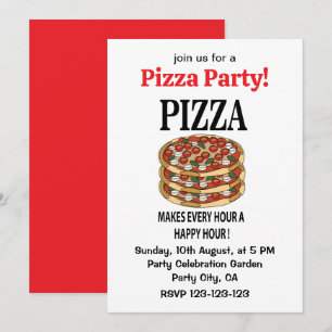 Invitation Pizza Fait Chaque Heure Une Bonne Pizza De L'Heure