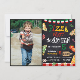 Invitation Pizza fête d'anniversaire