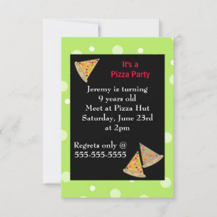 Invitation Pizza fête d'anniversaire