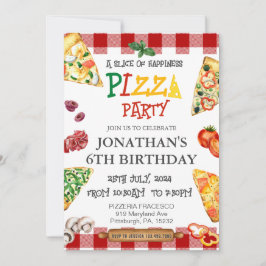Invitation Pizza fête d'anniversaire