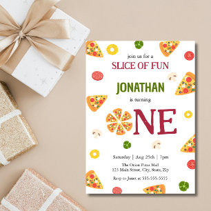 Invitation Pizza fête pour enfants 1er anniversaire