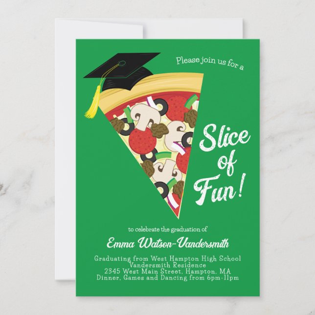 Invitation Pizza Graduation Party (Devant)