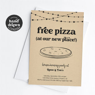 Invitation Pizza Gratuit Amusante Fête du réchauffement de la