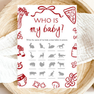 Invitation Pizza Italienne Rouge Tiré À La Main Qui Est Mon J