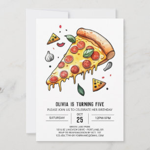 Invitation Pizza numérique personnalisée Anniversaire
