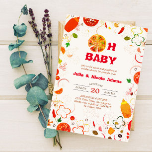 Invitation Pizza & Pacificateurs Baby shower barbecue