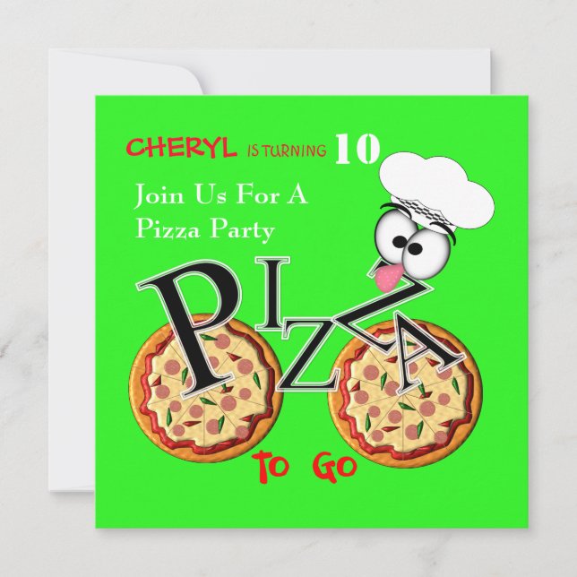 Invitation Pizza Party Amusement Moderne (Devant)