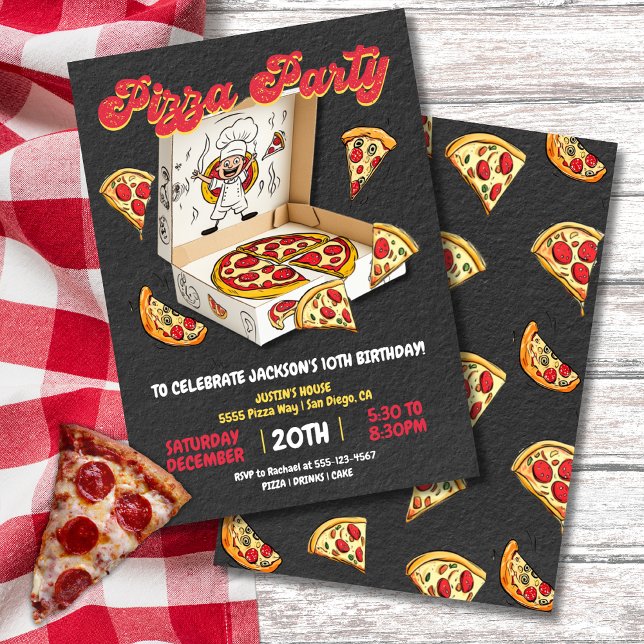 Invitation Pizza Party Box Anniversaire (Créateur téléchargé)