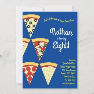 Invitation Pizza Party Diverses tranches de pizza