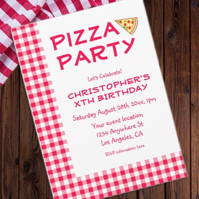 Invitation Pizza Party Kids Birthday (Créateur téléchargé)