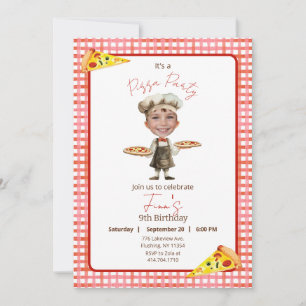 Invitation Pizza Party N'importe quel âge Anniversaire Photo 
