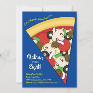 Invitation Pizza Party Suprême Combo Pizza Slice